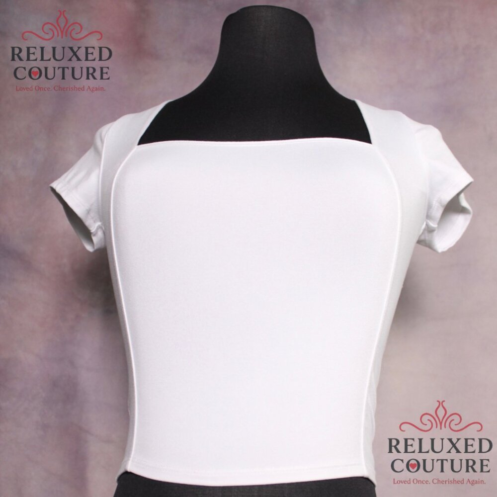 Hollister White Square Neck T-Shirt